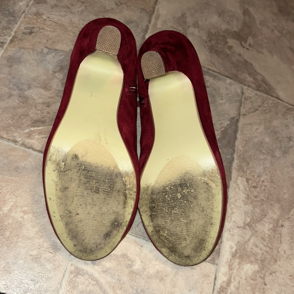 DSW Journee Collection Piper Bootie Heels -- Burgundy - Picture 9 of 12
